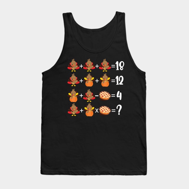 Funny Turkey Math Teacher Order of Operations Quiz Math Tank Top by alcoshirts